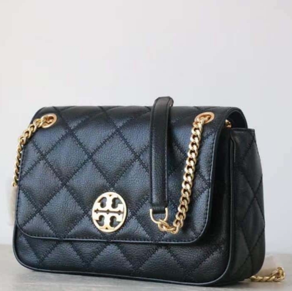 ⭐️Tory Burch Logo Convertable Leather Willa Wallet / Crossbody Bag